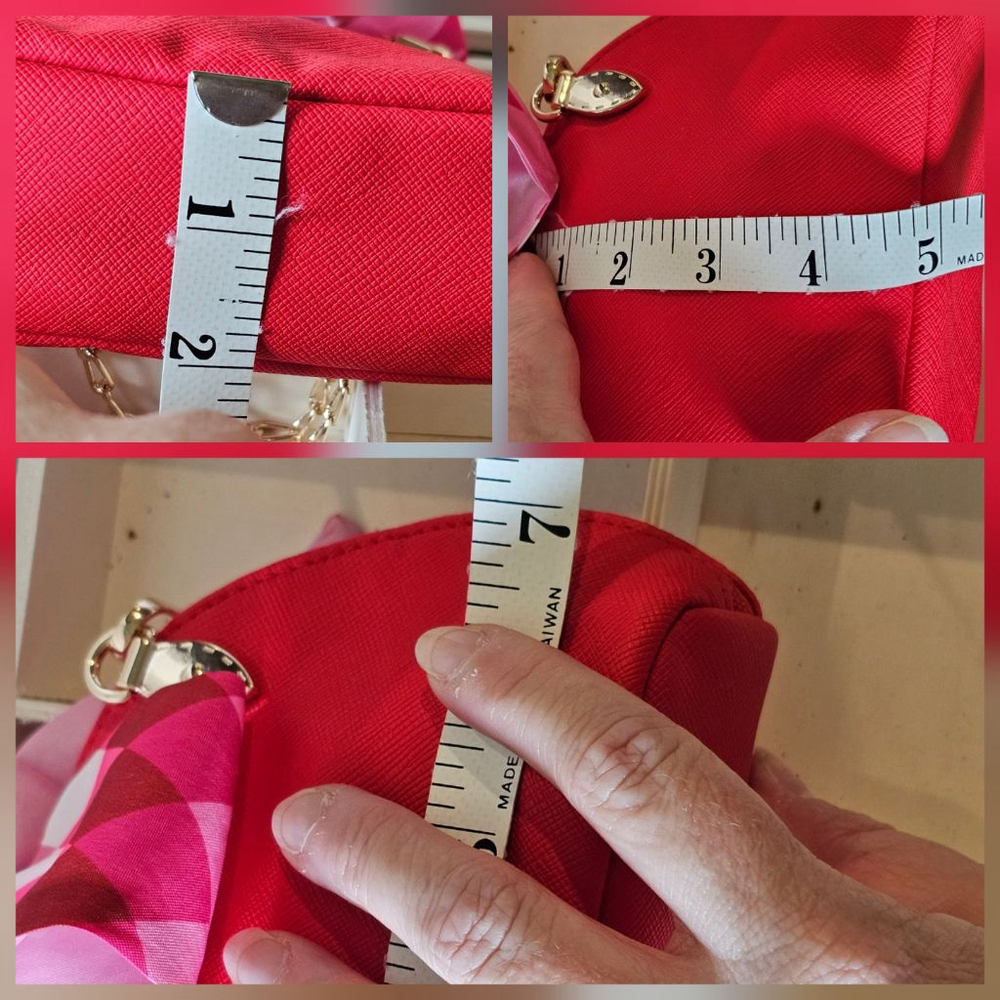 Christian Dior Red Clutch w/Crossbody Chain, Charms & Twilly Added NWOT - Picture 5 of 15